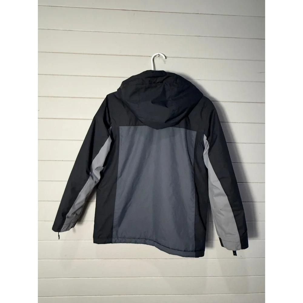 Under Armour ColdGear Youth Medium YMD Boys Hooded Winter Jacket Black Grey Coat